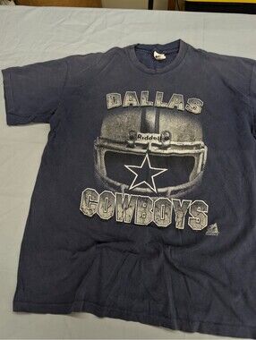 Dallas Cowboys Riddell T Shirt Mens XL Vintage Helmet Blue
